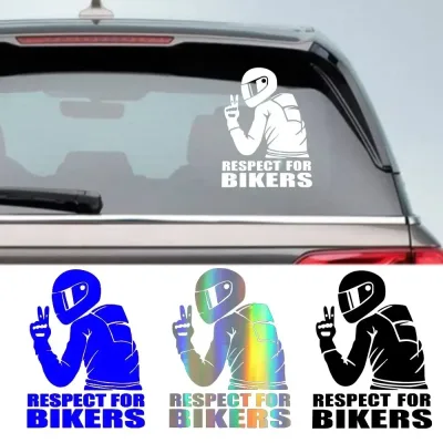 Autocollant Respect Biker en vinyle 15 × 11 cm
