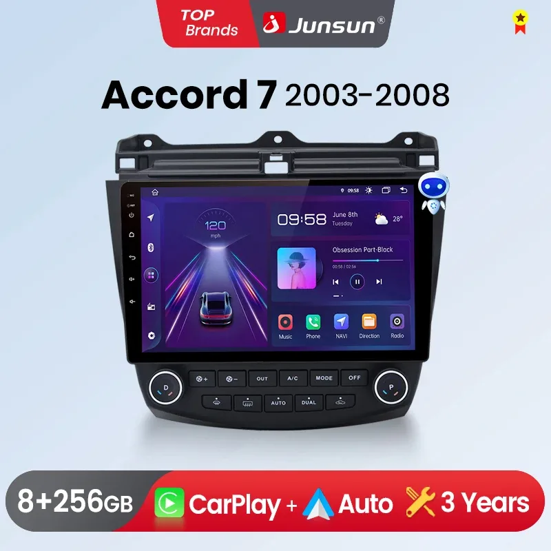 Autoradio 2 DIN écran IPS 10 pouces, Accord 7