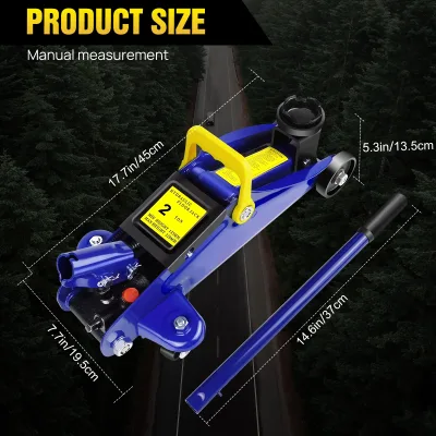 Cric rouleur hydraulique 2 tonnes en acier, bleu – image 3