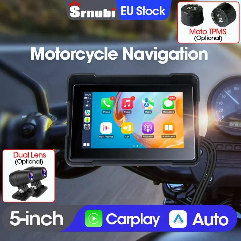 Écran carplay moto avec double caméra et capteur