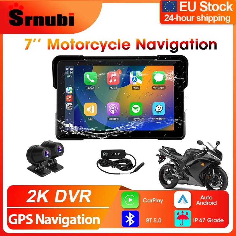 Écran GPS moto 7 pouces avec caméra 2K étanche