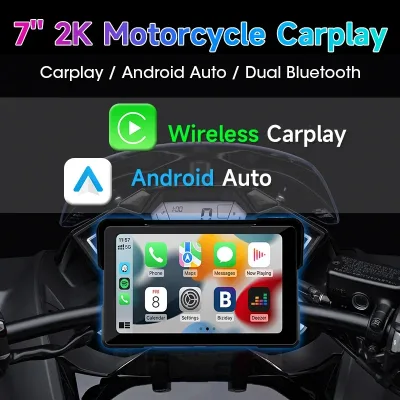 Écran moto 7 pouces CarPlay et Android Auto sans fil – image 2