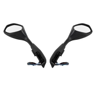 Rétroviseurs de moto noirs avec clignotants LED
