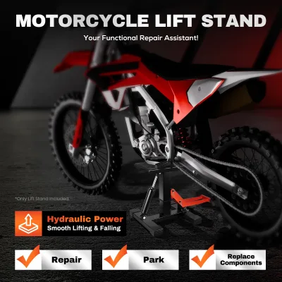 Support de levage hydraulique pour moto, acier noir – image 3
