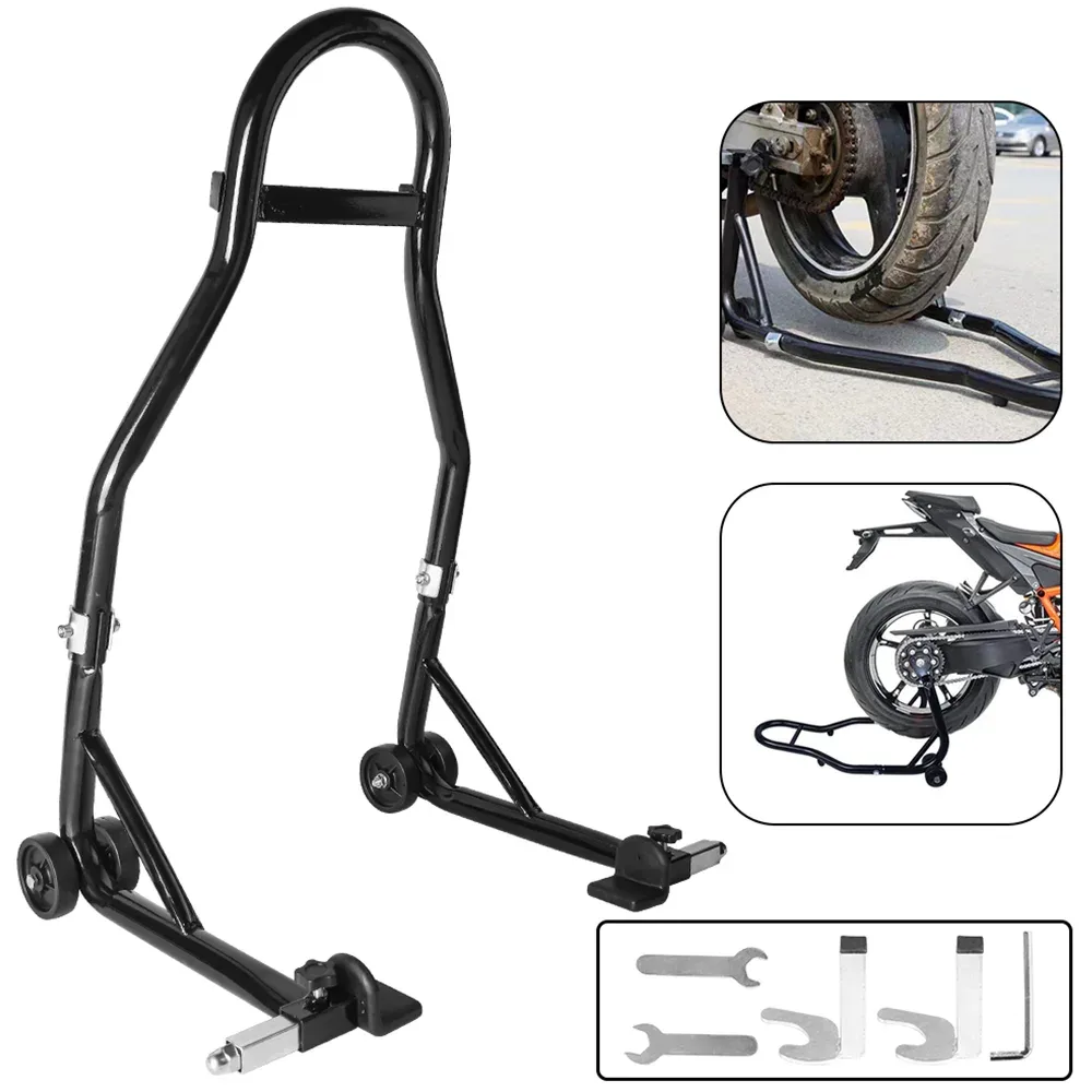 Support de roue arrière de moto en fer noir