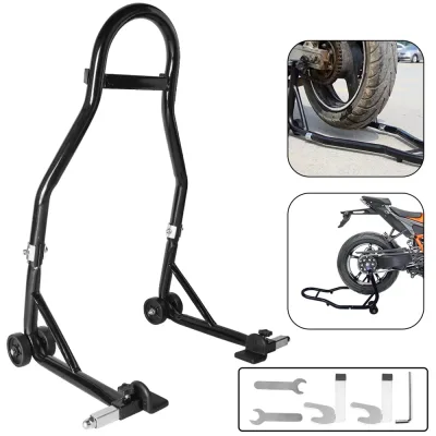 Support de roue arrière de moto en fer noir