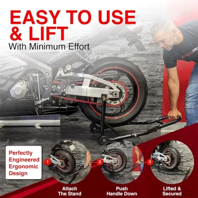 Support de roue arrière de moto en fer noir – image 2