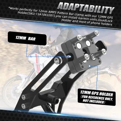 Support GPS réglable en aluminium, barre 12 mm – image 3